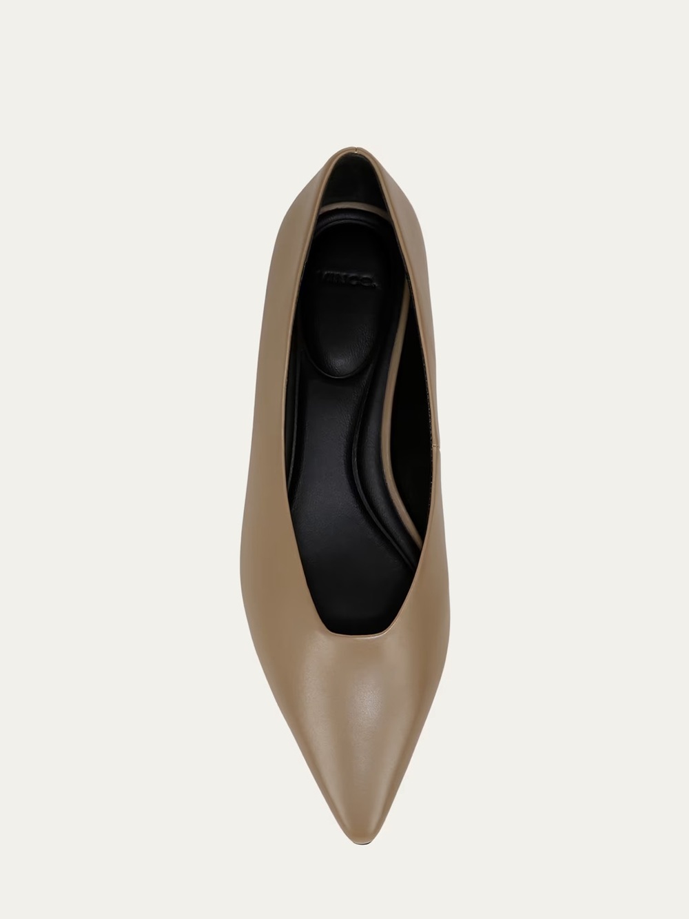 Vince Pointed-Toe Flat in Taupe